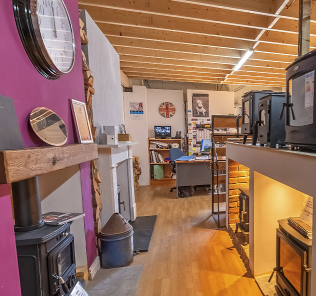Interior of the N.E Stoves showroom