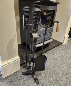 Spiral Handled Matte Black Companion Set