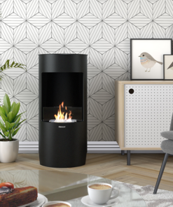 HENLEY Paris Freestanding Matt Black Bio Ethanol Stove
